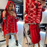 RED FASHION DESIGNER WOMEN DRESS PAPARAZZI FASHION 7924