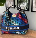 DIOR BLUE PINK MONOGRAM BAG WITH CHARM 
