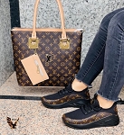 BROWN MONOGRAM LV BAG WITH WALLET 