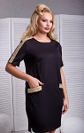 BLACK FASHION WOMEN DRESS WITH GOLD SPARKLY DECOR # 31