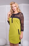 OLIVE WOMEN FASHION DRESS WITH BLACK GEPUR # 149