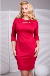 FASHION DESIGNER WOMEN RED DRESS WITH BROOCH # 88 