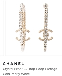 Sold out Chanel Metal Glass Pearls Strass CC Earring