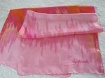 AUTHENTIC VINTAGE ELSA SCHIAPARELLI LONG SILK SCARF MID CENT MODERN DESIGN PINK 