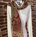 Authentic Vintage Oscar de la Renta floral and Paisley Print Silk scarf 