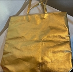 ROBERTO CAVALLI GOLD METALLIC FAUX LEATHER TOTE/ BAG 
