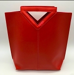KENZO RED FAUX LEATHER TOTE HANDBAG