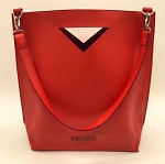 Kenzo Red 40 Faux Leather Shoulder Handbag