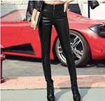 SKYLAR LEATHER ZIP FRONT LEGGINGS SONJA MORGAN 