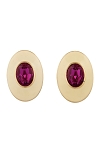 YVES SAINT LAURENT VINTAGE CRYSTAL & ENAMEL CLIP-ON EARRINGS 