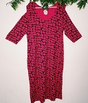 GOOGI PINK AND BLACK GEOMETRIC MAXI WOMEN DRESS COLD SHOULDER 3/4 SLEEVES SIZE 3XL
