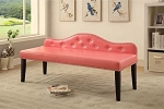 Faux Leather Pink Bench 