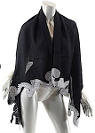 PRADA & ELSA SCHIAPARELLI SCROLL WORK APPLIQUED SHAWL  