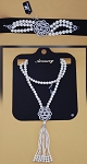 CC. SURGICAL METAL AND CRYSTAL NECKLACE AND BRACELET 