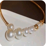 FAUX PEARL DECOR CUFF  CHOKER STATEMENT MODERN  CREATIVE NECKLACE 