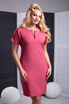 PINK FASHION WOMEN DRESS WITH BROOCH # 84