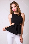BEAUTIFUL SUMMER BLACK EXTRAVAGANT FASHION WOMEN TOP