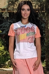 ORANGE WHITE SUMMER WOMEN TOP 
