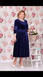 NATURAL VELOUR DARK BLUE FASHION DESIGNER PLUS SIZE WOMEN DRESS # 90