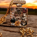 FASHION BOTTLE CC. PARIS NECKLACE WITH RHINESTONES AND CRYSTAL 
