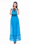 BLUE BLACK FASHION SUMMER MAXI DRESS 